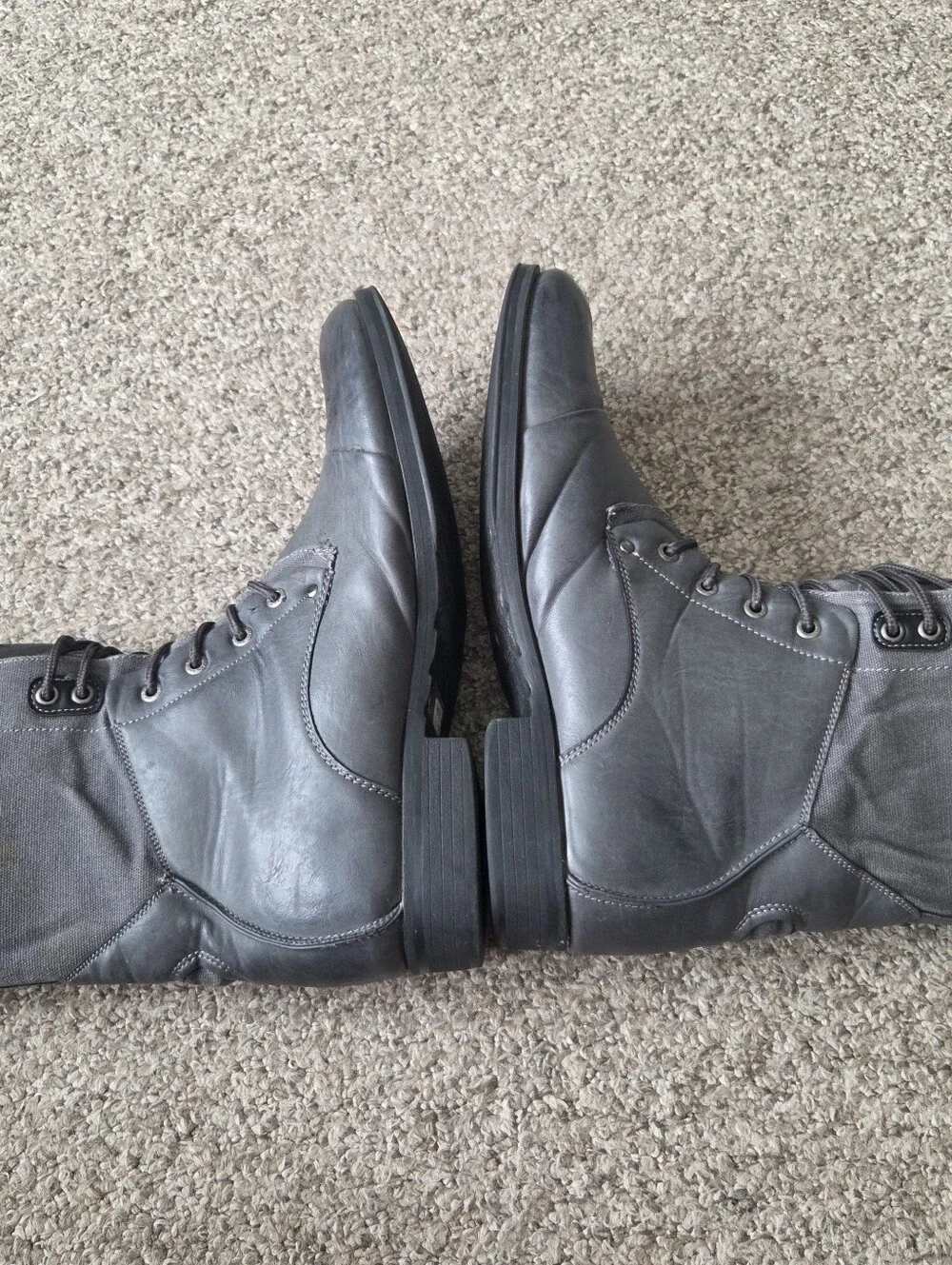 J75 Thunder by Jump Men's Gray Combat Boot Lace-Up Side Zip Tactical Size 12